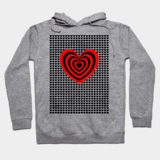 Red and Black Love Hearts Hoodie